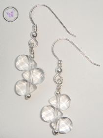 Clear Quartz Faceted Drop dangle Earrings